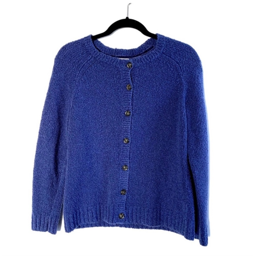 Orvis Royal Blue Raglan Cardigan Sweater Size Small Outdoors Rugged